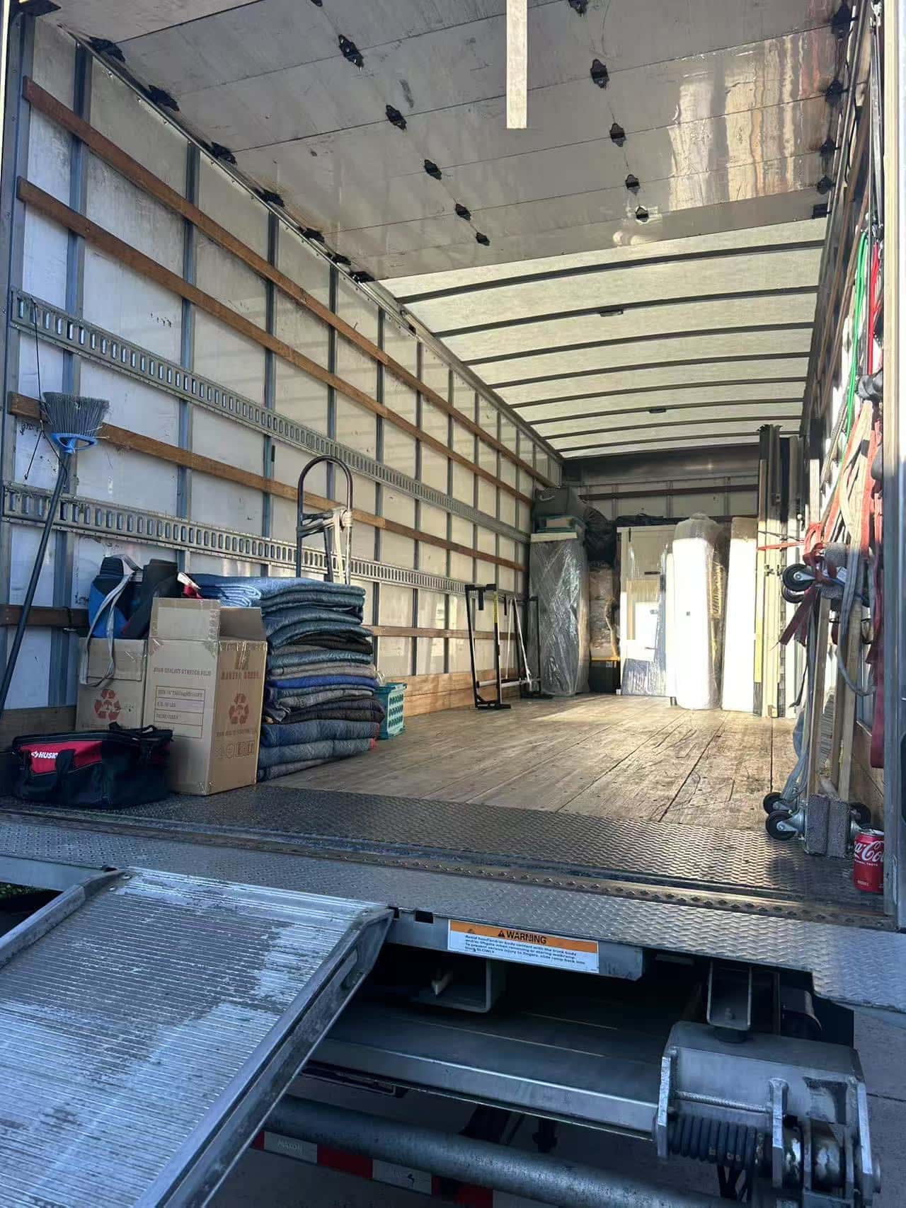 Truck interior before moving